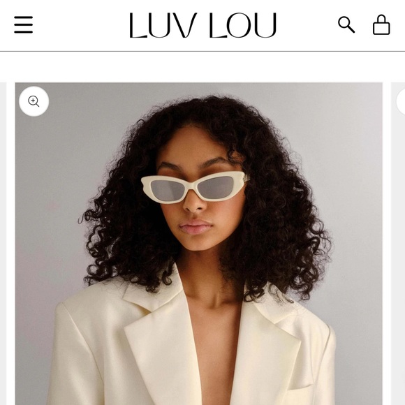Luv Lou Chic Bone White Cat-Eye Sunglasses NIB Designer Brand - Picture 1 of 15